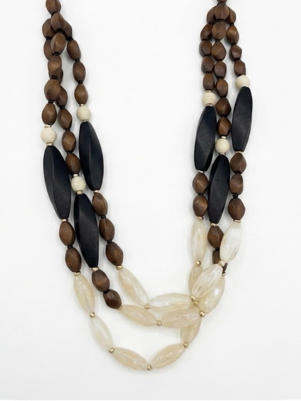 NWT ⚜️🤎⚜️ True To Form Gorgeous Wood Beads Statement Necklace